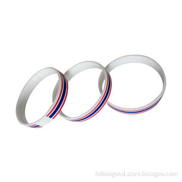 Thailand National Flag Printing, Innoxious Pure Silicone Wristbands, Size 202*12*2MM